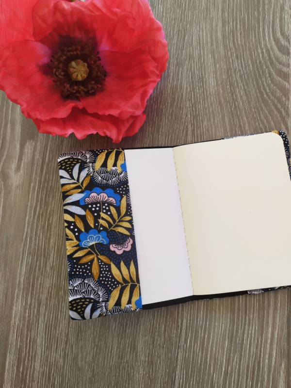 CARNET A6-FEUILLAGE-FOND NOIR-2