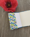 CARNET A6-FEUILLE TURQUOISE-FOND BLANC-2