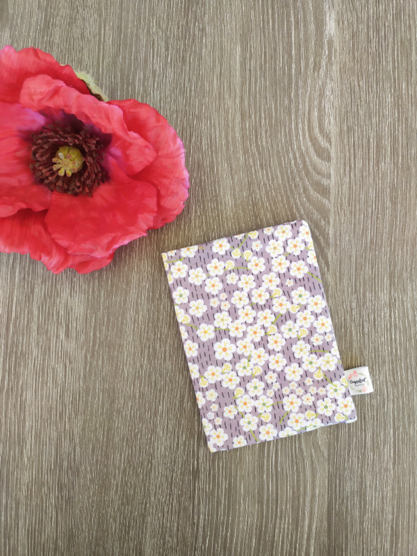 CARNET A6-FLEUR-FOND GRIS-1
