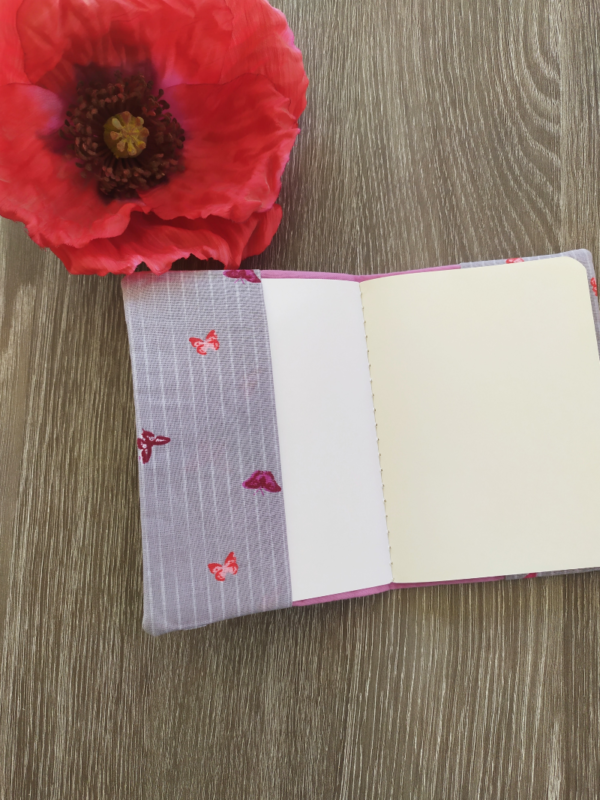 CARNET A6-PAPILLON-FOND GRIS RAYE-2