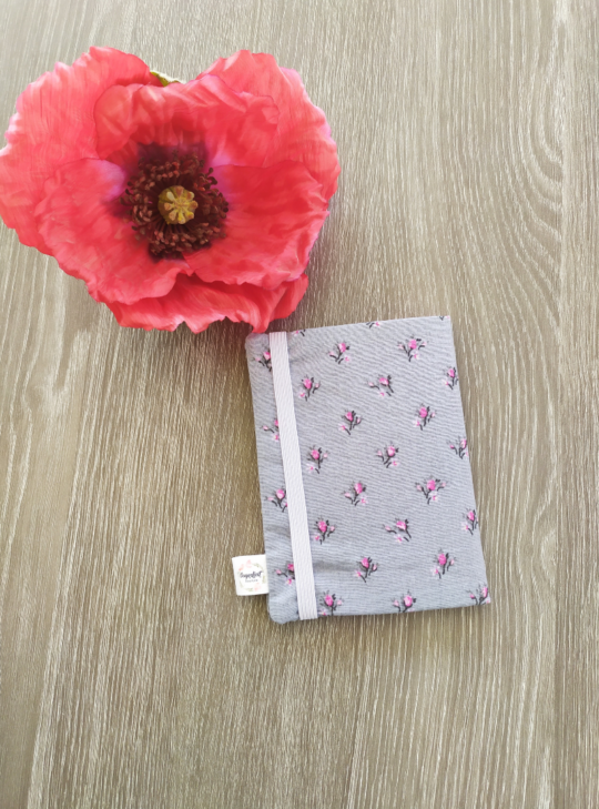 CARNET A6-PETITE FLEUR-FOND GRIS-3